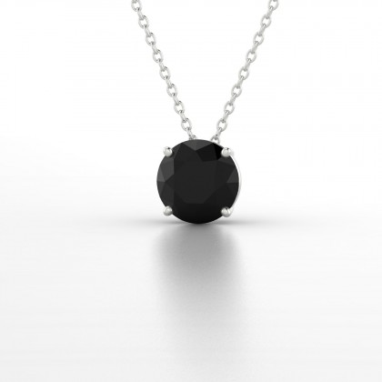 Moïra Pendentif Diamant noir en Or blanc 18k