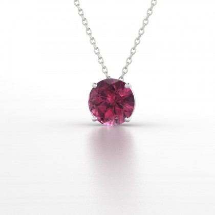 Moïra Pendentif Grenat en Or blanc 18k