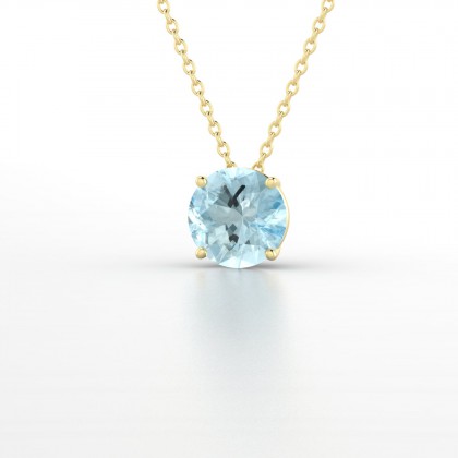 Moïra Pendentif Aigue-marine en Or jaune 18k