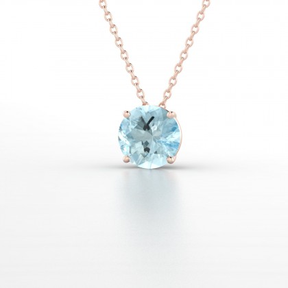 Moïra Pendentif Aigue-marine en Or rose 18k