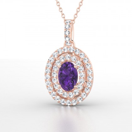 Odélie Pendentif Améthyste en Or rose 18k