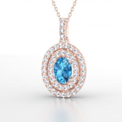Odélie Pendentif Topaze en Or rose 18k