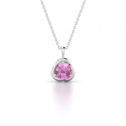 Peony Pendentif Saphir rose en Argent 925