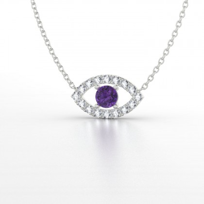 Persia Pendentif Améthyste en Or blanc 18k