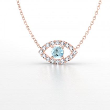 Persia Pendentif Aigue-marine en Or rose 18k