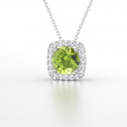 Phénoménal Pendentif Péridot en Argent 925