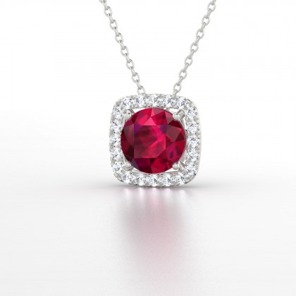 Phénoménal Pendentif Rubis en Or blanc