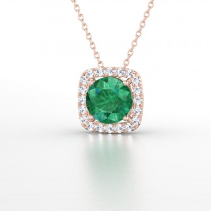Phénoménal Pendentif Emeraude en Or rose