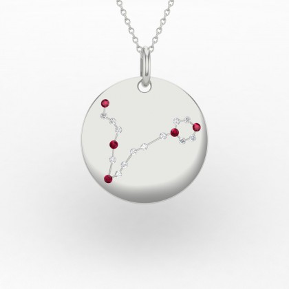 Pisces Pendentif Rubis en Or blanc 18k