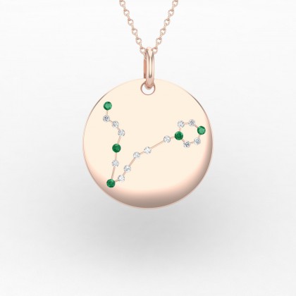 Pisces Pendentif Emeraude en Or rose 18k