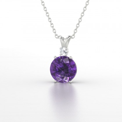 Plaisante Pendentif Améthyste en Argent 925