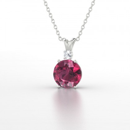 Plaisante Pendentif Grenat en Argent 925