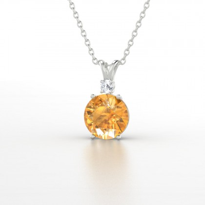 Plaisante Pendentif Citrine en Or blanc 18k