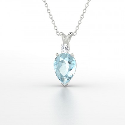 Régal Pendentif Aigue-marine en Argent 925