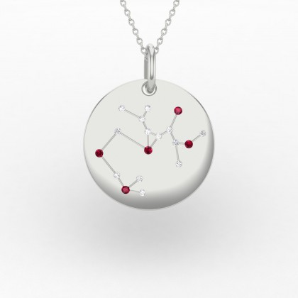Sagittarius Pendentif Rubis en Or blanc 18k