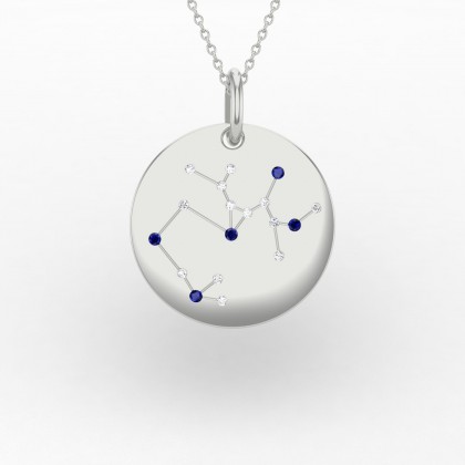 Sagittarius Pendentif Saphir en Or blanc 18k