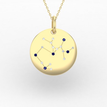 Sagittarius Pendentif Saphir en Or jaune 18k