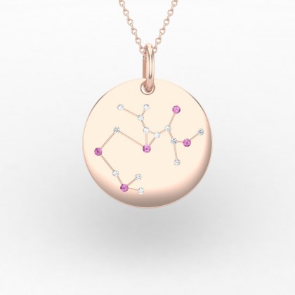 Sagittarius Pendentif Saphir rose en Or rose 18k