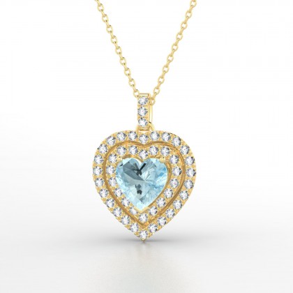 Sanseverina Pendentif Aigue-marine en Or jaune