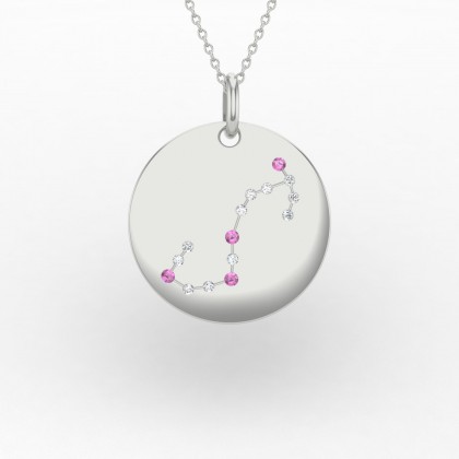 Scorpio Pendentif Saphir rose en Or blanc 18k