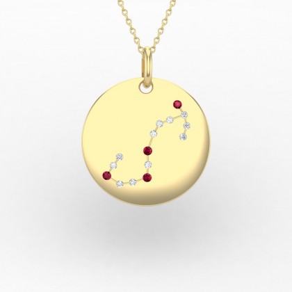 Scorpio Pendentif Rubis en Or jaune 18k