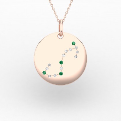 Scorpio Pendentif Emeraude en Or rose 18k