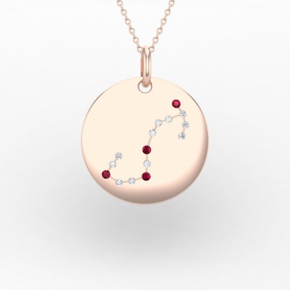 Scorpio Pendentif Rubis en Or rose 18k