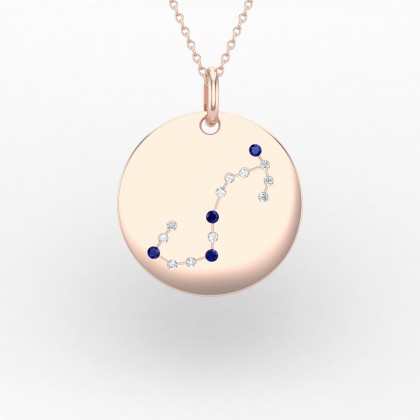 Scorpio Pendentif Saphir en Or rose 18k