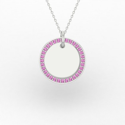 Sinope Pendentif Saphir rose en Or blanc 18k