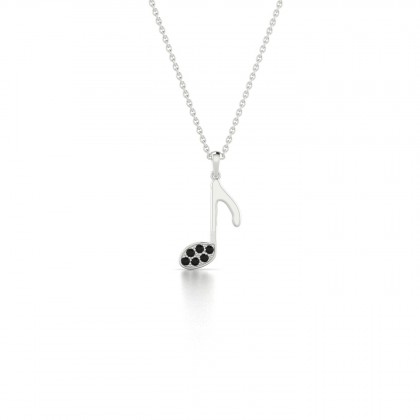 Solfège Pendentif Diamant noir en Argent 925