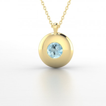 Symphonie Pendentif Aigue-marine en Or jaune 18k