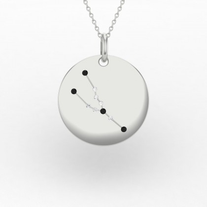 Taurus Pendentif Diamant noir en Or blanc 18k