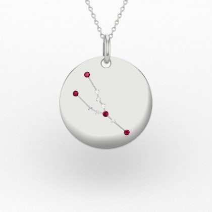 Taurus Pendentif Rubis en Or blanc 18k