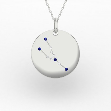 Taurus Pendentif Saphir en Or blanc 18k