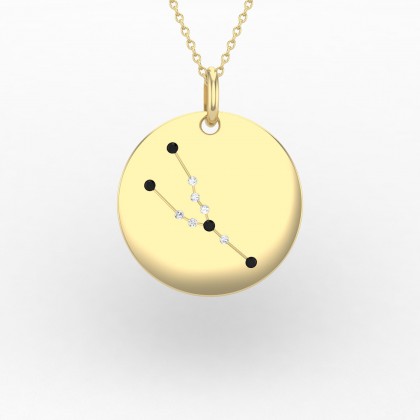 Taurus Pendentif Diamant noir en Or jaune 18k