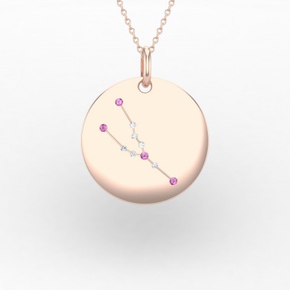 Taurus Pendentif Saphir rose en Or rose 18k