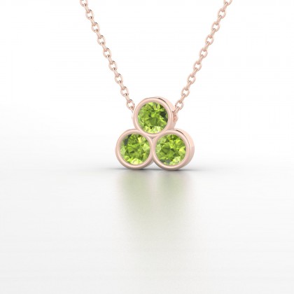 Triade Pendentif Péridot en Or rose 18k