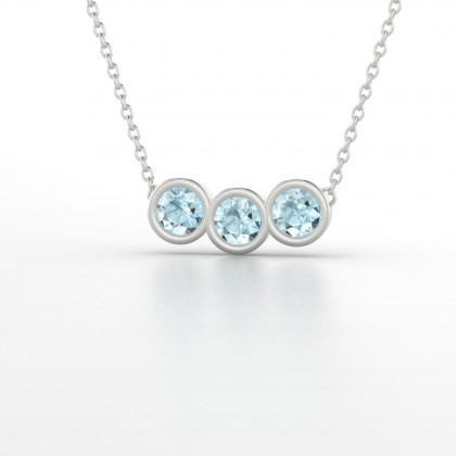 Trinité Pendentif Aigue-marine en Argent 925