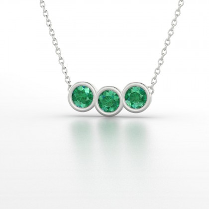 Trinité Pendentif Emeraude en Argent 925