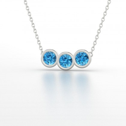 Trinité Pendentif Topaze en Or blanc 18k