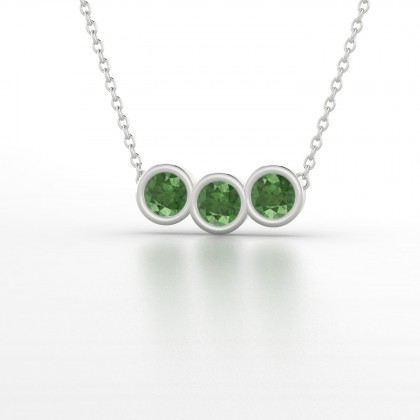 Trinité Pendentif Tourmaline en Or blanc 18k