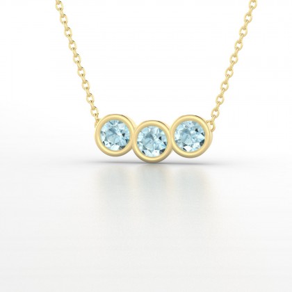 Trinité Pendentif Aigue-marine en Or jaune 18k