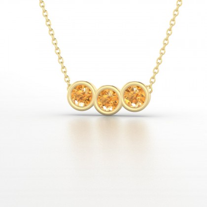 Trinité Pendentif Citrine en Or jaune 18k