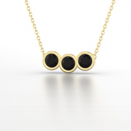 Trinité Pendentif Diamant noir en Or jaune 18k