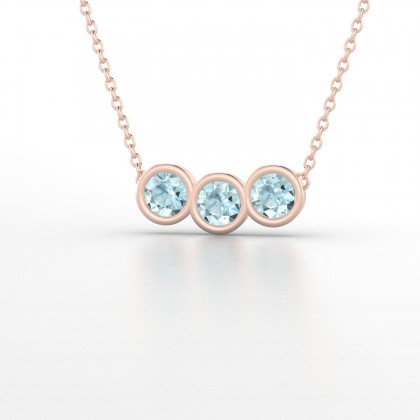 Trinité Pendentif Aigue-marine en Or rose 18k