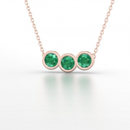 Trinité Pendentif Emeraude en Or rose 18k