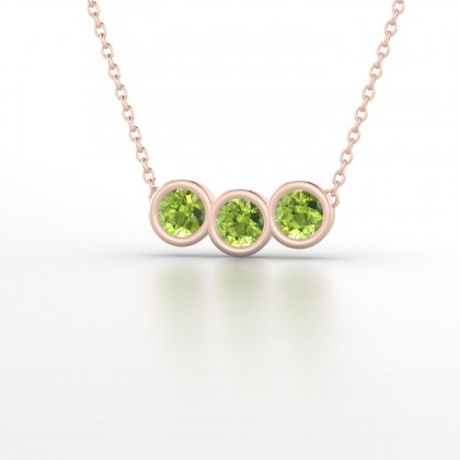 Trinité Pendentif Péridot en Or rose 18k