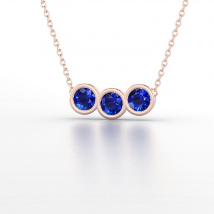 Trinité Pendentif Saphir en Or rose 18k