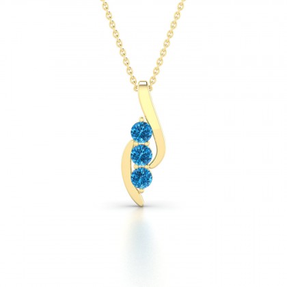 Trio Pendentif Topaze en Or jaune 18k