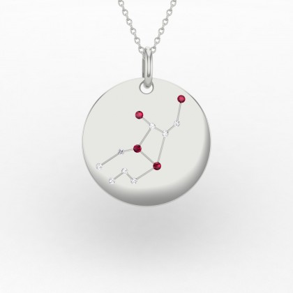Virgo Pendentif Rubis en Or blanc 18k